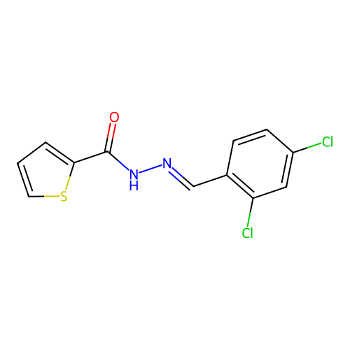 N'-(2,4-dichlorobenzylidene)-2-thiophenecarbohydrazide structure