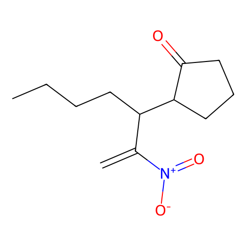 Cyclopentanone, 2-(1-butyl-2-nitro-2-propenyl)- structure