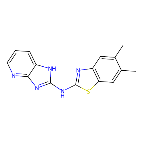 N-(1H-imidazo[4,5-b]pyridin-2-yl)-5,6-dimethyl-1,3-benzothiazol-2-amine structure