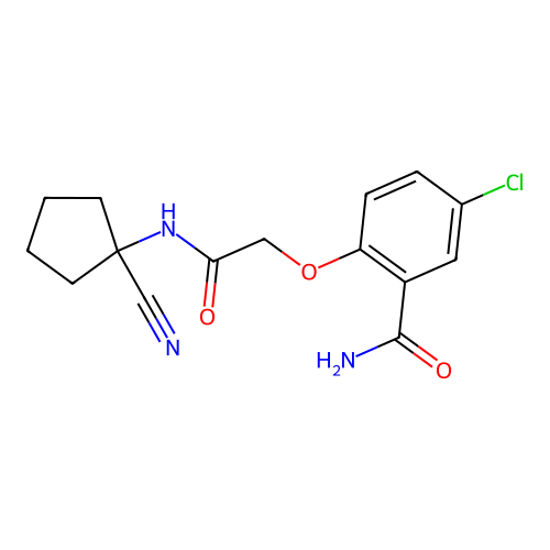 5-Chloro-2-{[(1-cyanocyclopentyl)carbamoyl]methoxy}benzamide structure