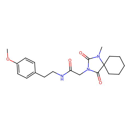 N~1~-(4-methoxyphenethyl)-2-(1-methyl-2,4-dioxo-1,3-diazaspiro[4.5]dec-3-yl)acetamide structure