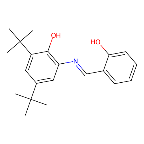 (E)-2,4-di-tert-butyl-6-((2-hydroxybenzylidene)amino)phenol structure