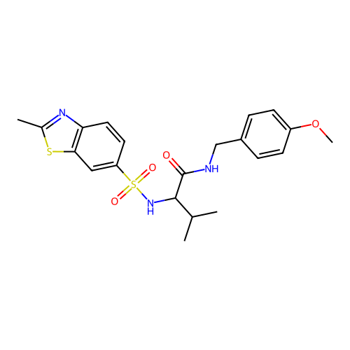 N~1~-(4-methoxybenzyl)-N~2~-[(2-methyl-1,3-benzothiazol-6-yl)sulfonyl]valinamide structure
