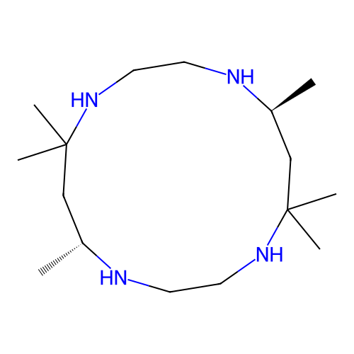 Meso-5,7,7,12,14,14-hexamethyl-1,4,8,11-tetraazacyclotetradecane structure