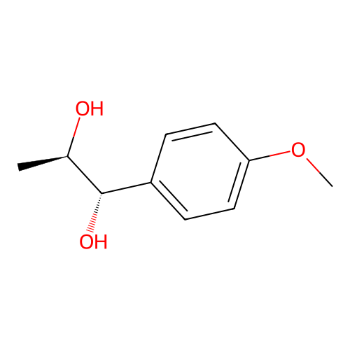 (1S,2R)-1-(4-methoxyphenyl)propane-1,2-diol structure