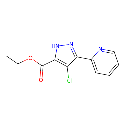Ethyl 5-[2-pyridyl]-4-chloropyrazole-3-carboxylate structure