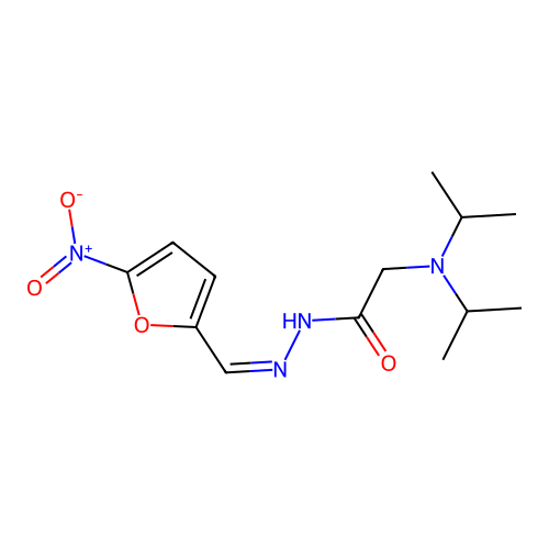 2-[di(propan-2-yl)amino]-N-[(Z)-(5-nitrofuran-2-yl)methylideneamino]acetamide structure