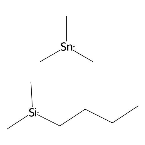 Butyldimethyl(trimethylstannyl)silane structure