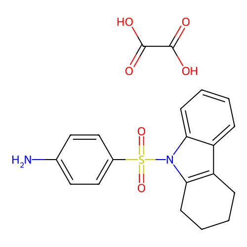 Benzenamine, 4-((1,2,3,4-tetrahydro-9H-carbazol-9-yl)sulfonyl)-, ethanedioate (1:1) structure