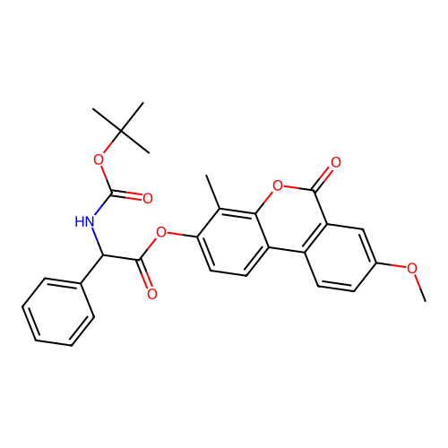 (8-methoxy-4-methyl-6-oxobenzo[c]chromen-3-yl) 2-[(2-methylpropan-2-yl)oxycarbonylamino]-2-phenylacetate structure