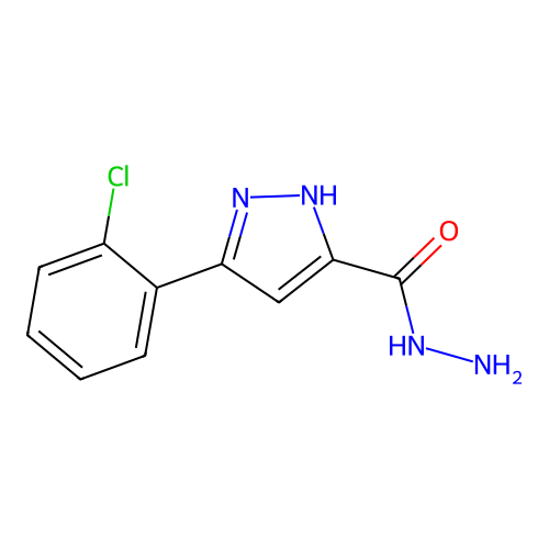 3-(2-chlorophenyl)-1H-pyrazole-5-carbohydrazide structure