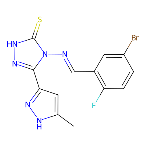 C13H10BrFN6S structure