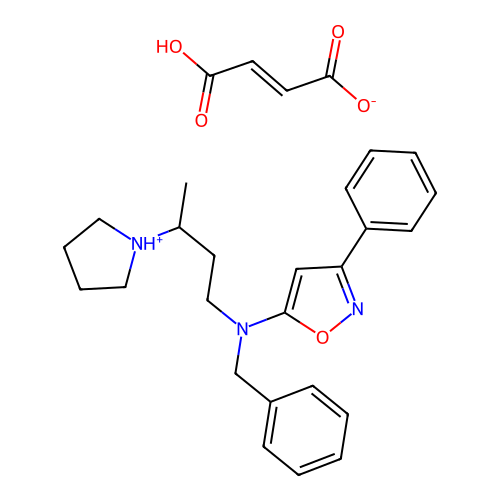 3-Phenyl-N-(phenylmethyl)-N-(3-(1-pyrrolidinyl)butyl)-5-isoxazolamine fumarate structure