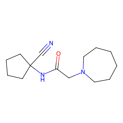 2-(azepan-1-yl)-N-(1-cyanocyclopentyl)acetamide structure