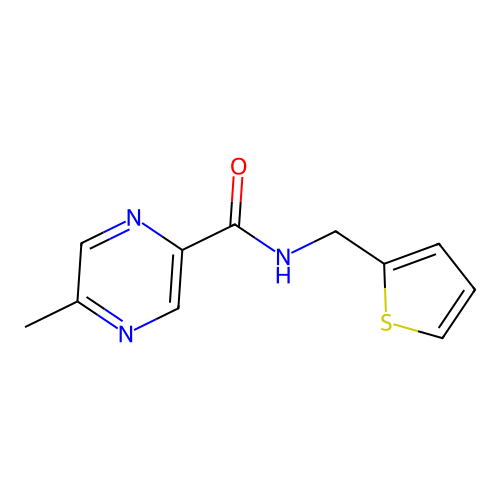 5-methyl-N-(thiophen-2-ylmethyl)pyrazine-2-carboxamide structure