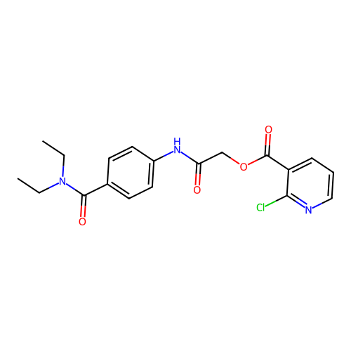 {[4-(Diethylcarbamoyl)phenyl]carbamoyl}methyl 2-chloropyridine-3-carboxylate structure