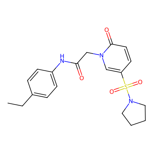 N-(4-ethylphenyl)-2-(2-oxo-5-pyrrolidin-1-ylsulfonylpyridin-1-yl)acetamide structure