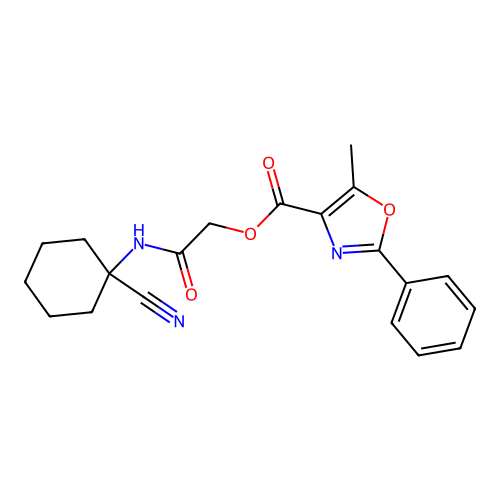 [(1-Cyanocyclohexyl)carbamoyl]methyl 5-methyl-2-phenyl-1,3-oxazole-4-carboxylate structure