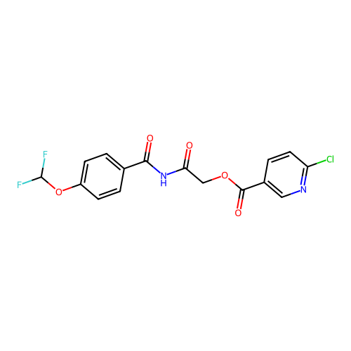 [2-[[4-(difluoromethoxy)benzoyl]amino]-2-oxoethyl] 6-chloropyridine-3-carboxylate structure