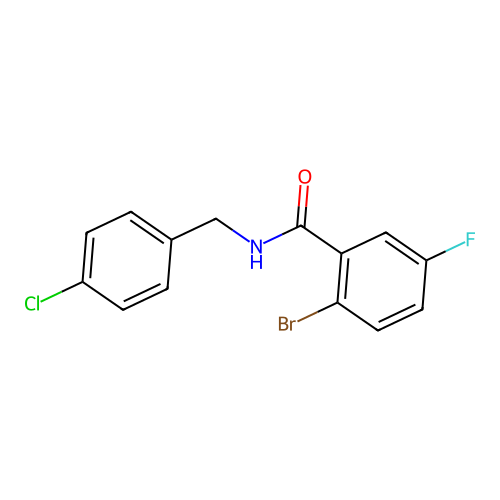 2-bromo-N-[(4-chlorophenyl)methyl]-5-fluorobenzamide structure