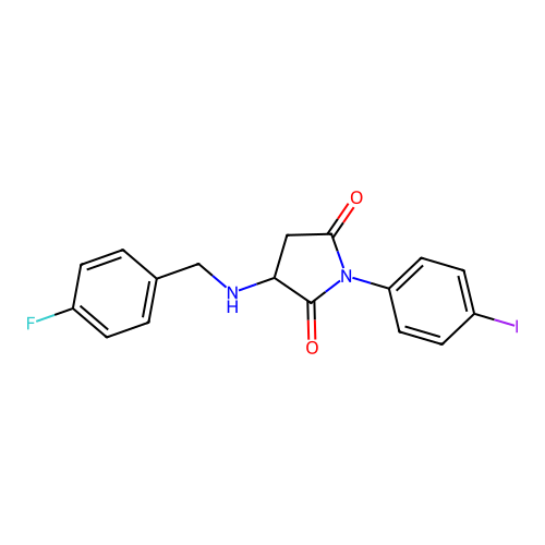 3-[(4-Fluorobenzyl)amino]-1-(4-iodophenyl)pyrrolidine-2,5-dione structure