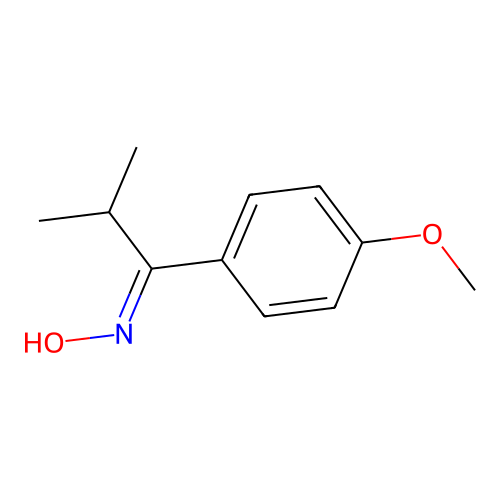 1-(4-Methoxyphenyl)-2-methylpropan-1-one oxime structure