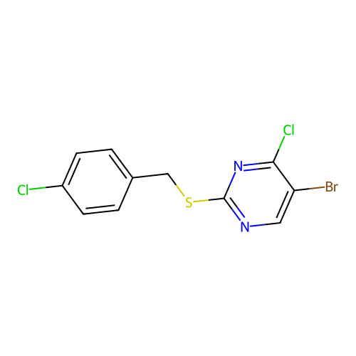 5-Bromo-4-chloro-2-[(4-chlorophenyl)methylsulfanyl]pyrimidine structure