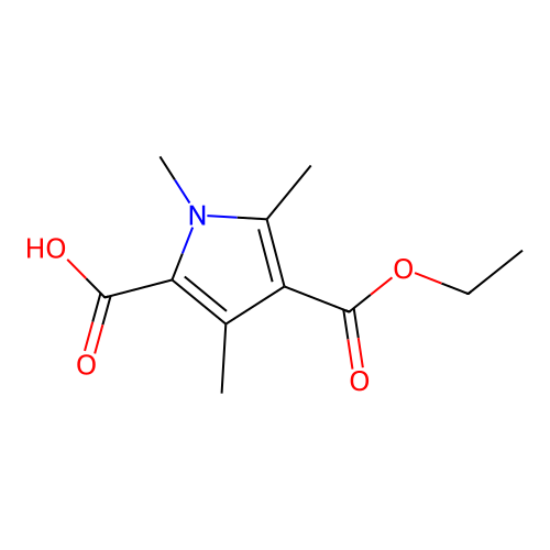 5-Carboxy-3-ethoxycarbonyl-1,2,4-trimethylpyrrole structure