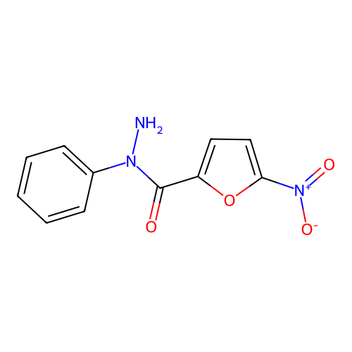 2-Furoic acid, 5-nitro-, 1-phenylhydrazide structure