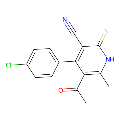 5-Acetyl-4-(4-chlorophenyl)-6-methyl-2-thioxo-1,2-dihydropyridine-3-carbonitrile structure