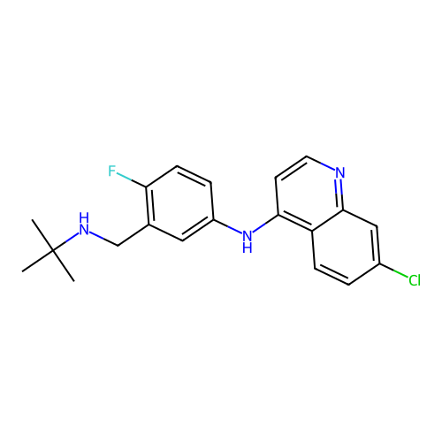 4-Quinolinamine, 7-chloro-N-[3-[[(1,1-dimethylethyl)amino]methyl]-4-fluorophenyl]- structure