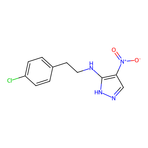 N-[2-(4-chlorophenyl)ethyl]-4-nitro-1H-pyrazol-5-amine structure
