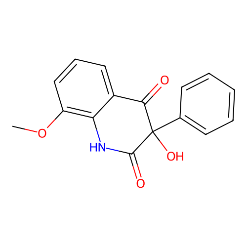 3-Hydroxy-8-methoxy-3-phenyl-chinolin-2,4(1H,3H)-dion structure