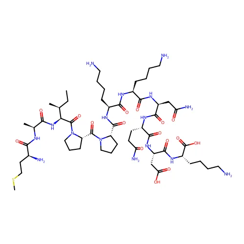 (2S)-6-氨基-2-[[(2S)-2-[[(2S)-5-氨基-2-[[(2S)-4-氨基-2-[[(2S)-6-氨基-2-[[(2S)-6-氨基-2-[[(2S)-1-[(2S)-1-[(2S,3S)-2-[[(2S)-2-[[(2S)-2-氨基-4-甲硫基丁烷酰]氨基]丙酰]氨基]-3-甲基戊酰]吡咯烷-2-羰基]吡咯烷-2-羰基]氨基]己酰]氨基]己酰]氨基]-4-氧代丁酰]氨基]-5-氧代戊酰]氨基]-3-羧基丙酰]氨基]己酸 structure