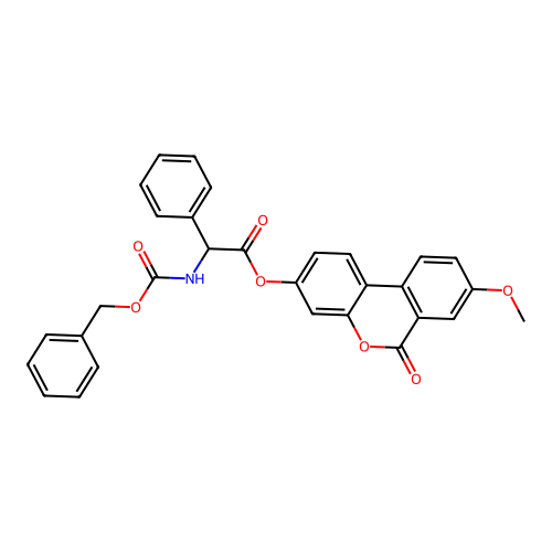 8-methoxy-6-oxo-6H-benzo[c]chromen-3-yl 2-(((benzyloxy)carbonyl)amino)-2-phenylacetate structure