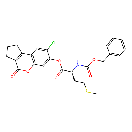(S)-8-chloro-4-oxo-1,2,3,4-tetrahydrocyclopenta[c]chromen-7-yl 2-(((benzyloxy)carbonyl)amino)-4-(methylthio)butanoate structure
