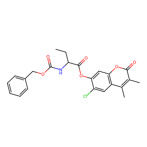 (6-chloro-3,4-dimethyl-2-oxo-chromen-7-yl) 2-phenylmethoxycarbonylaminobutanoate structure
