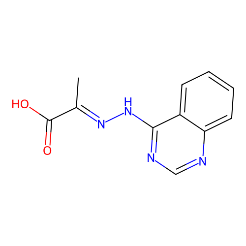 (2E)-2-(quinazolin-4-ylhydrazono)propanoic acid structure