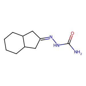 rel-2-[(3aR,7aS)-Octahydro-2H-inden-2-ylidene]hydrazinecarboxamide structure