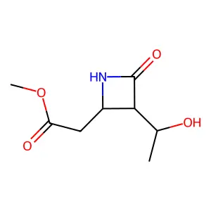 Methyl (3-(1-hydroxyethyl)-4-oxo-2-azetidinyl)acetate structure