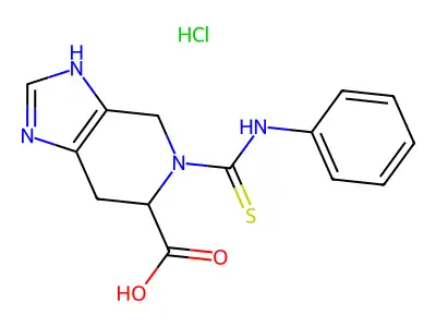5-(Anilinocarbonothioyl)-4,5,6,7-tetrahydro-3H-imidazo[4,5-c]pyridine-6-carboxylic acid hydrochloride structure