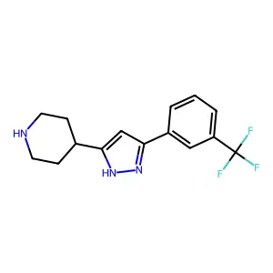4-{5-[3-(trifluoromethyl)phenyl]-1H-pyrazol-3-yl}piperidine structure