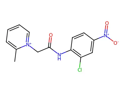 1-[(2-Chloro-4-nitro-phenylcarbamoyl)-methyl]-2-methyl-pyridinium structure