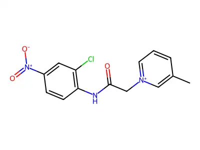 1-[(2-Chloro-4-nitro-phenylcarbamoyl)-methyl]-3-methyl-pyridinium structure
