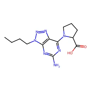 1-(5-Amino-3-butyltriazolo[4,5-d]pyrimidin-7-yl)pyrrolidine-2-carboxylic acid structure
