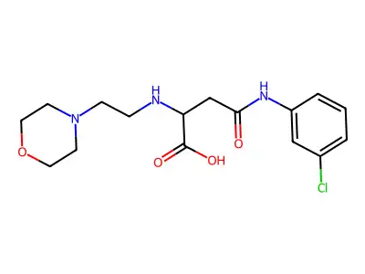 4-(3-Chloroanilino)-2-(2-morpholin-4-ylethylamino)-4-oxobutanoic acid structure
