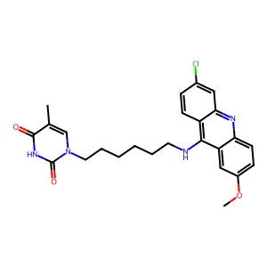 2,4(1H,3H)-Pyrimidinedione, 1-(6-((6-chloro-2-methoxy-9-acridinyl)amino)hexyl)-5-methyl- structure