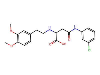 4-((3-Chlorophenyl)amino)-2-((3,4-dimethoxyphenethyl)amino)-4-oxobutanoic acid structure