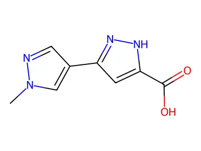 5-(1-methyl-1H-pyrazol-4-yl)-1H-pyrazole-3-carboxylic acid structure