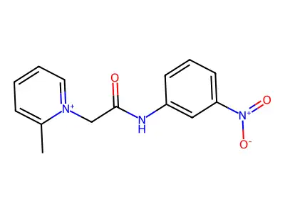 2-Methyl-1-[(3-nitro-phenylcarbamoyl)-methyl]-pyridinium structure